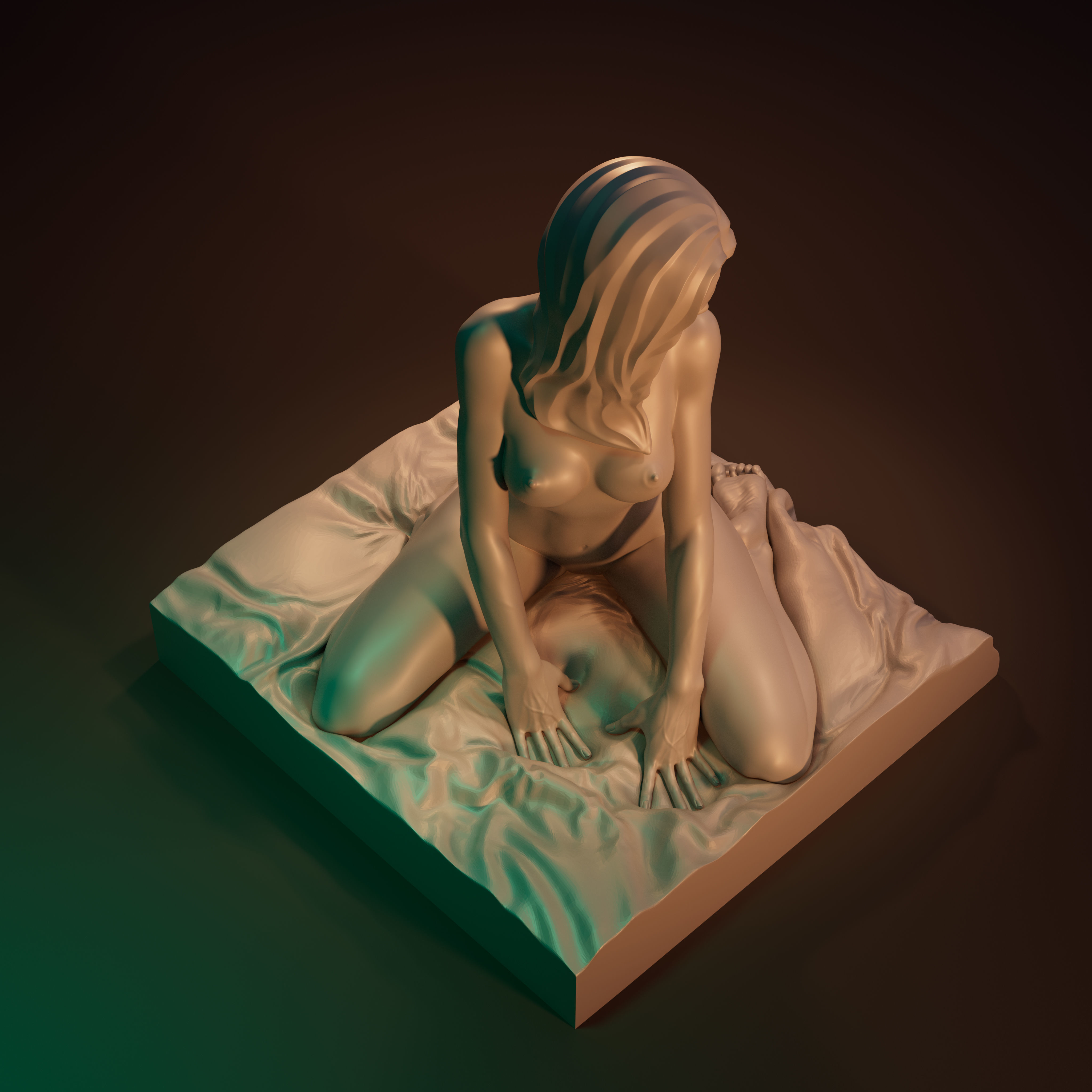 Lady in languid expectation printable figurine 3D print model_5