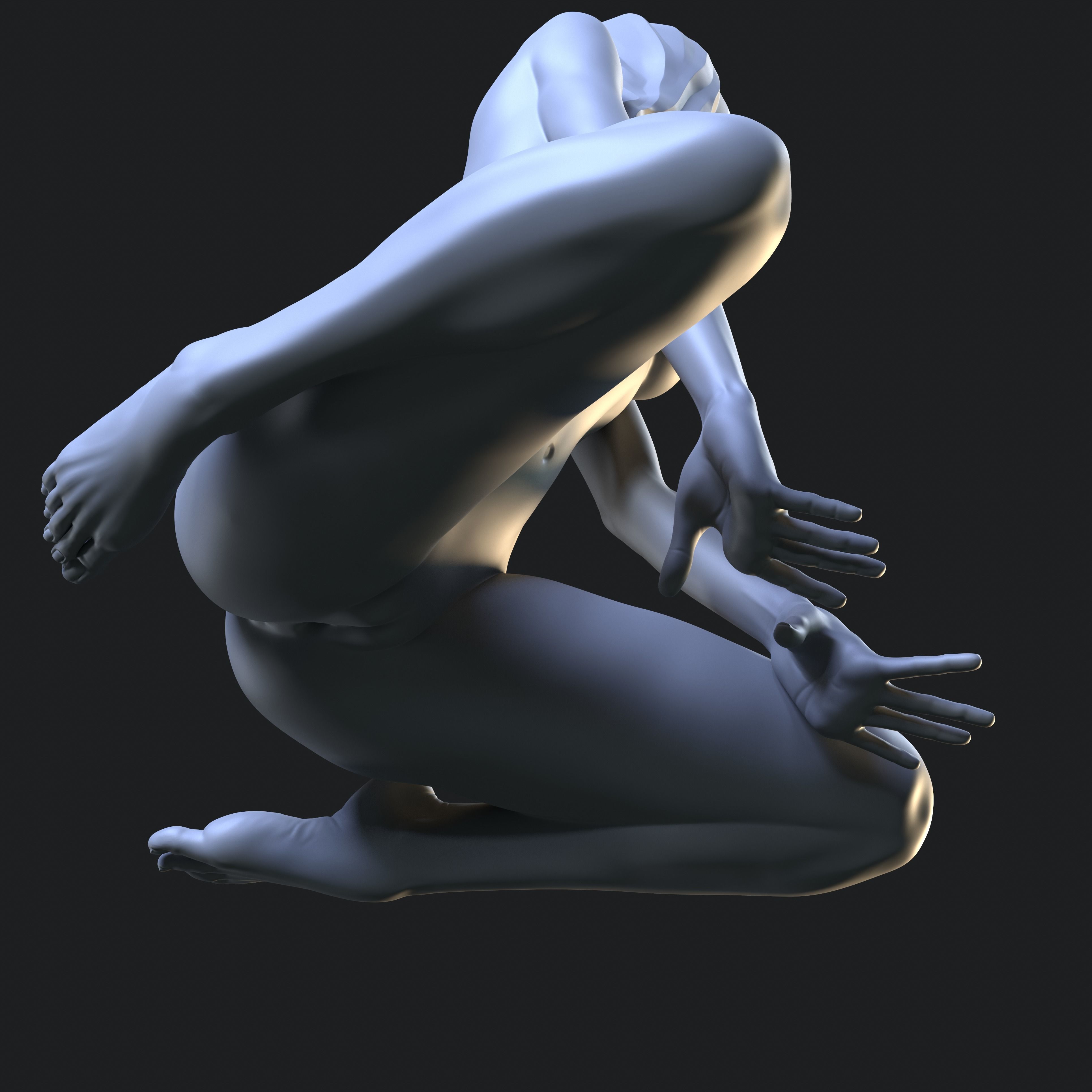 Lady in languid expectation printable figurine 3D print model_19
