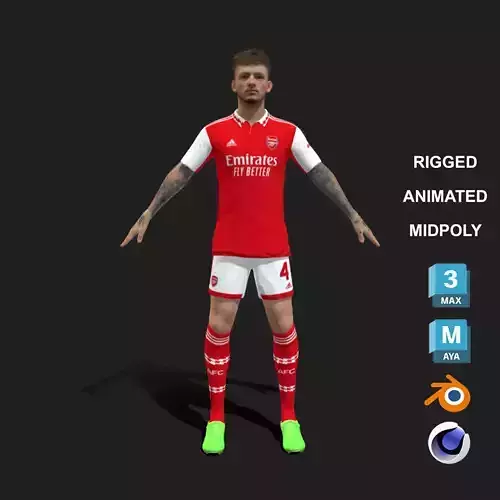 3D Rigged Ben White EPL 2023 3D model