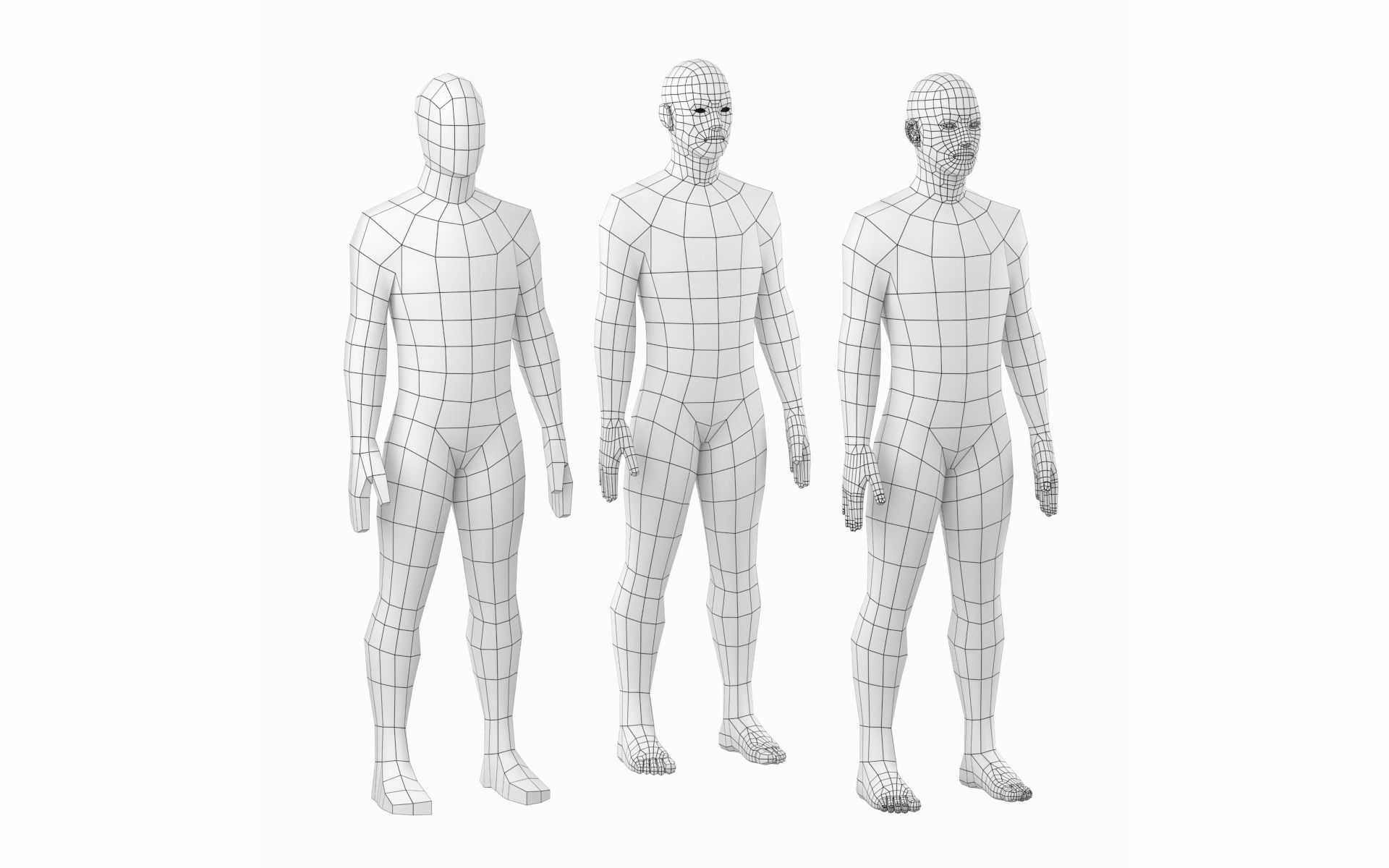 Natural Male in Rest Pose Base Mesh 3D model_7