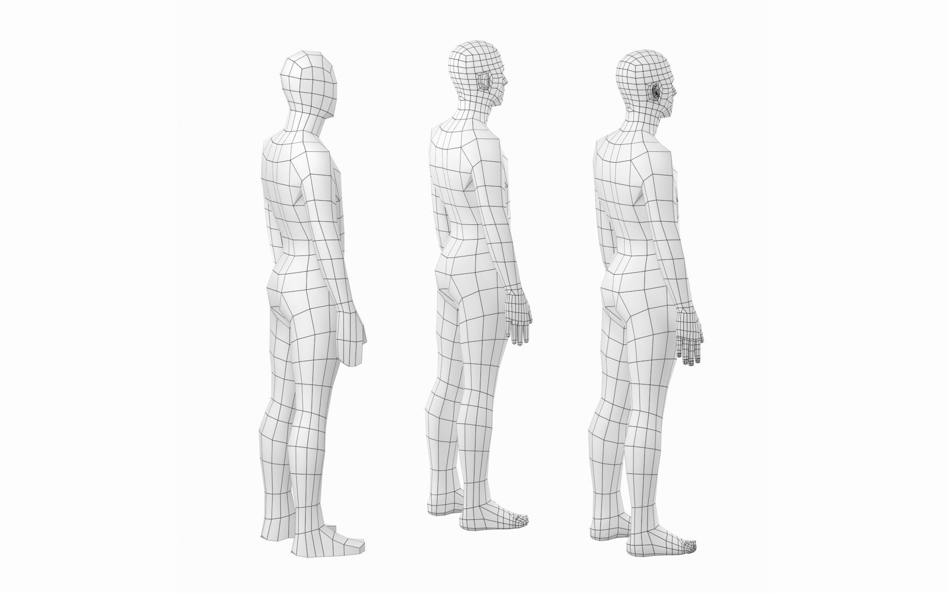 Natural Male in Rest Pose Base Mesh 3D model_9
