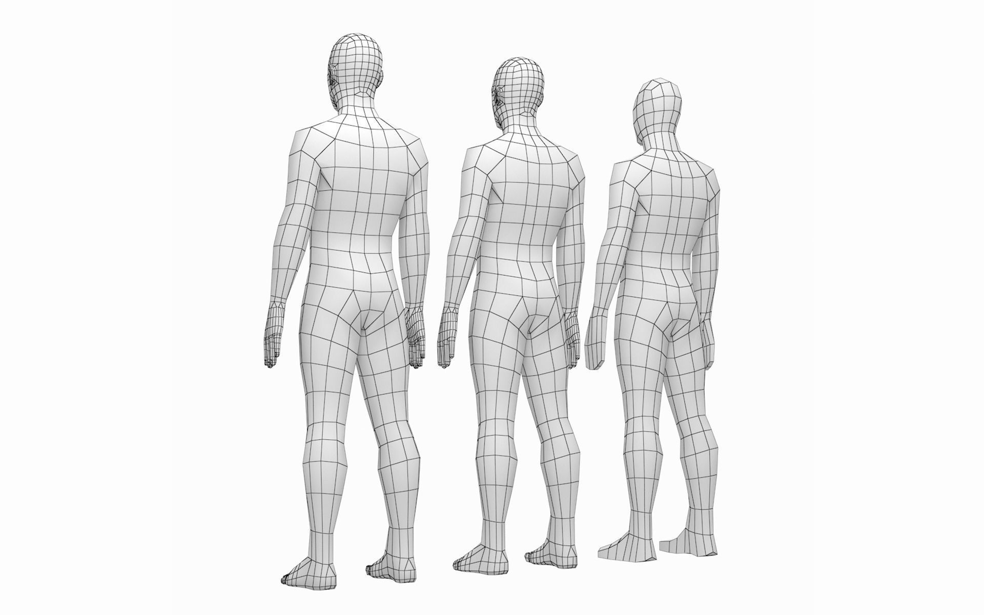 Natural Male in Rest Pose Base Mesh 3D model_3