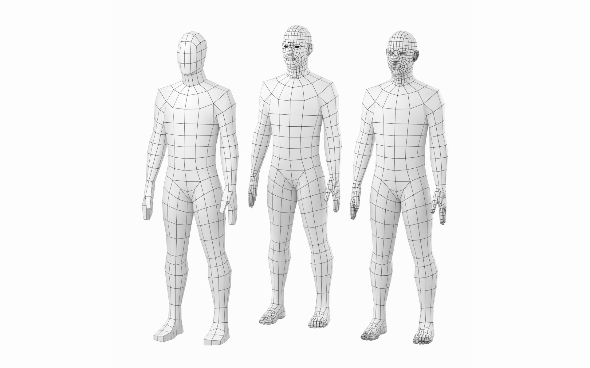 Natural Male in Rest Pose Base Mesh 3D model_6