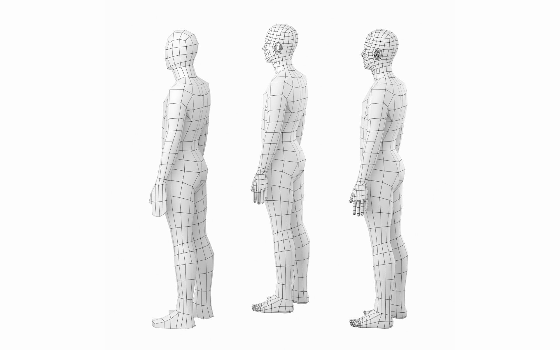 Natural Male in Rest Pose Base Mesh 3D model_13