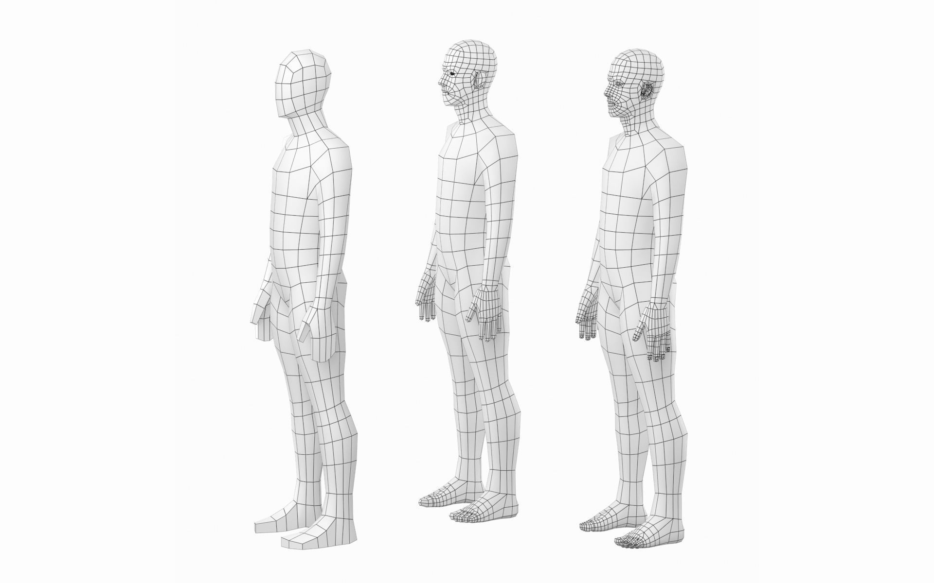 Natural Male in Rest Pose Base Mesh 3D model_12