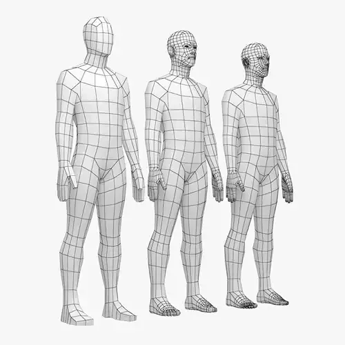 Natural Male in Rest Pose Base Mesh 3D model Natural Male in Rest Pose Base Mesh 3D model