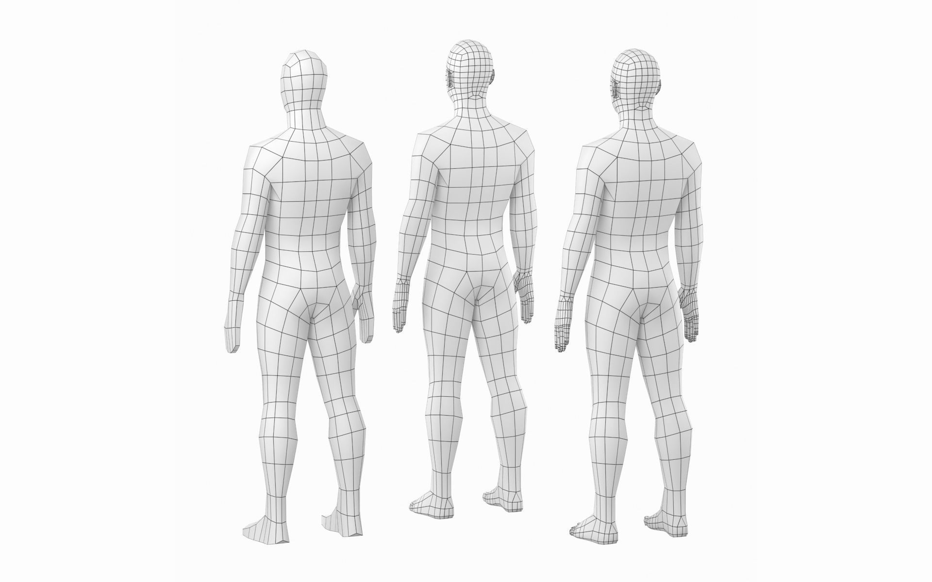 Natural Male in Rest Pose Base Mesh 3D model_11