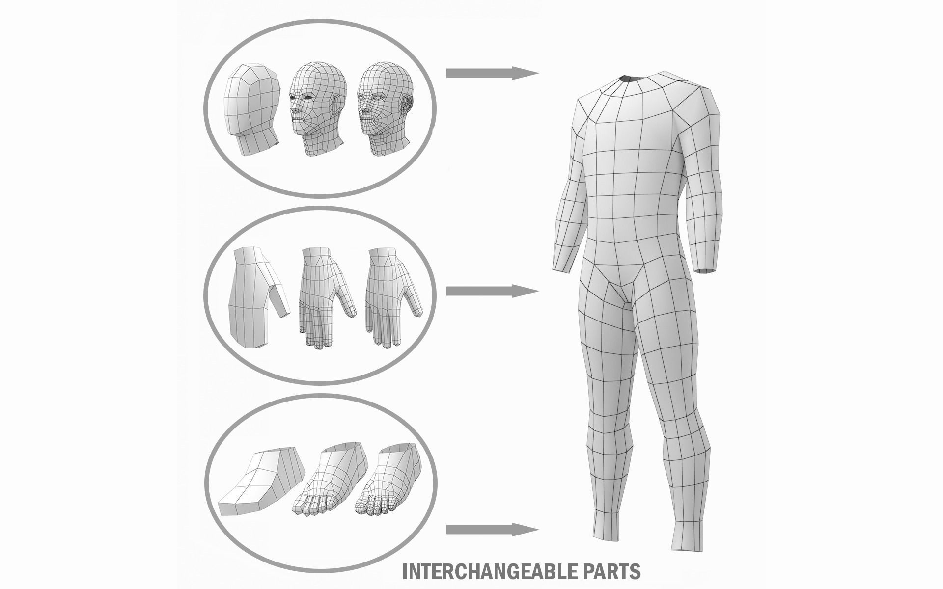 Natural Male in Rest Pose Base Mesh 3D model_17