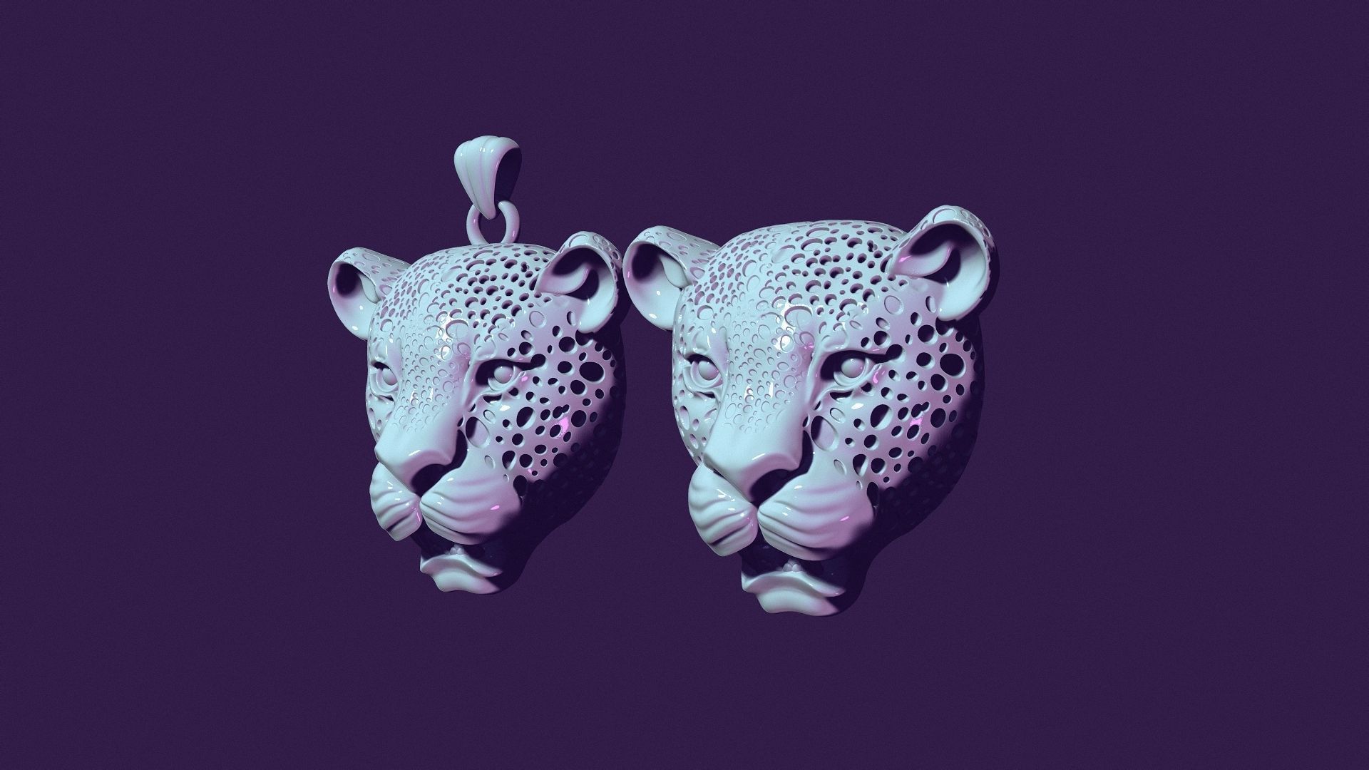 Jaguar pendant for casting 3D print model_4