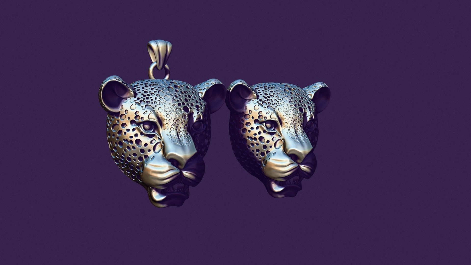 Jaguar pendant for casting 3D print model_3
