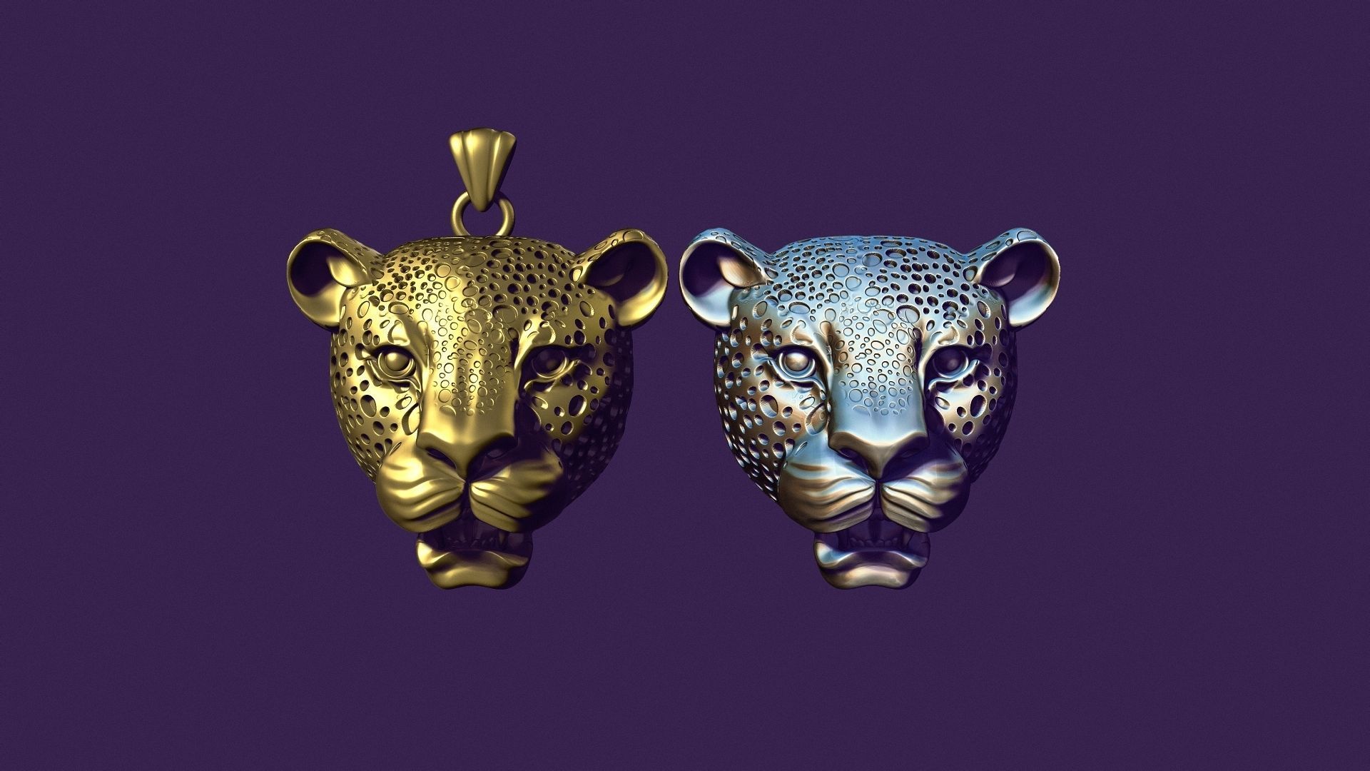 Jaguar pendant for casting 3D print model_7