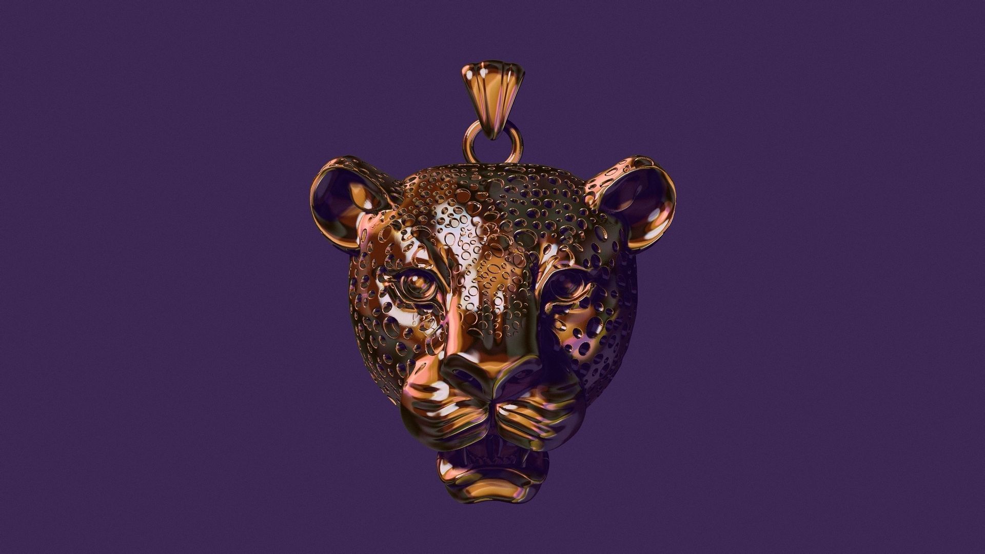 Jaguar pendant for casting 3D print model_10