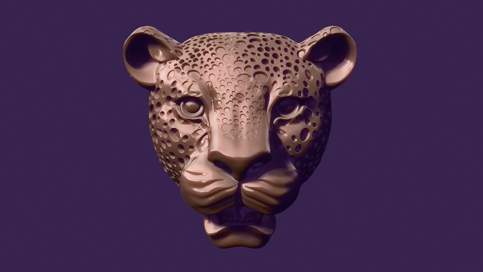 Jaguar pendant for casting 3D print model_8