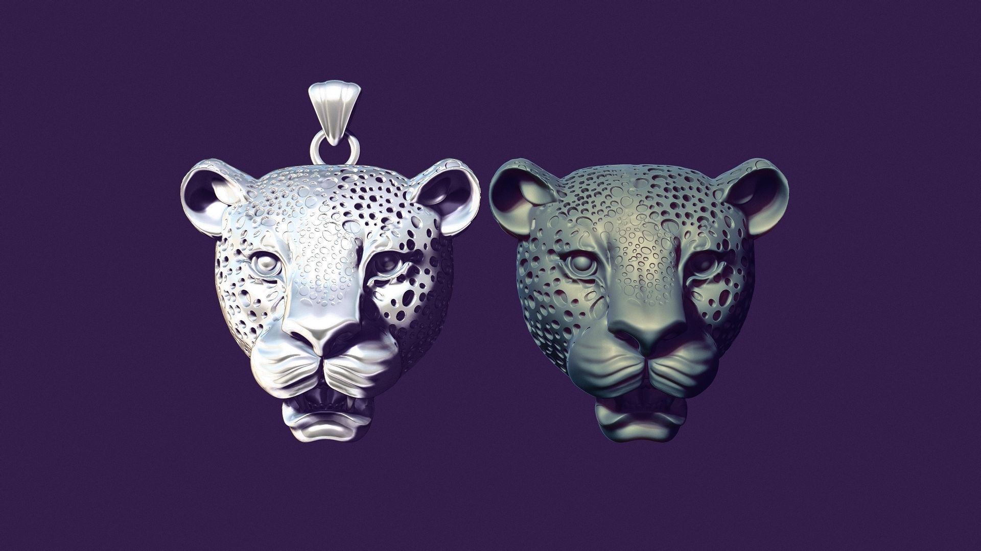 Jaguar pendant for casting 3D print model_9
