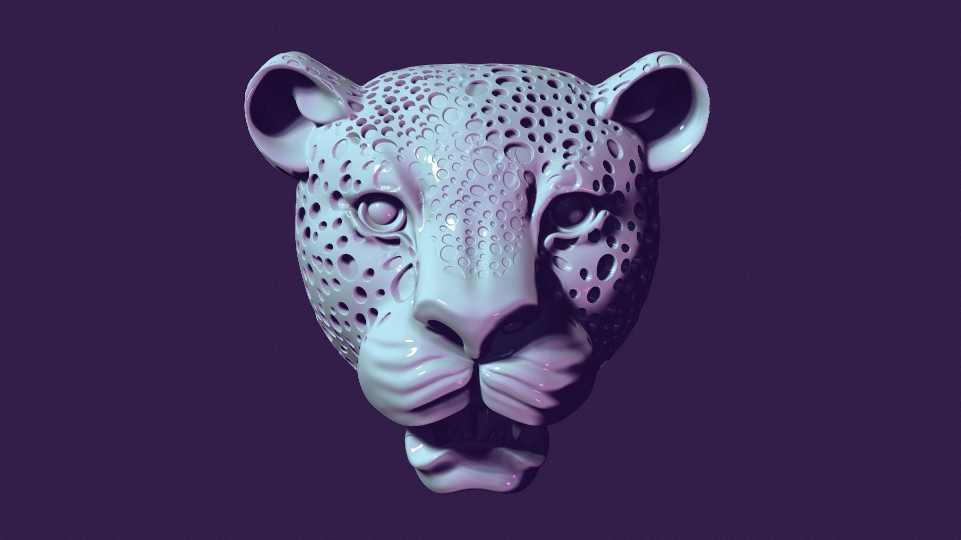 Jaguar pendant for casting 3D print model_2