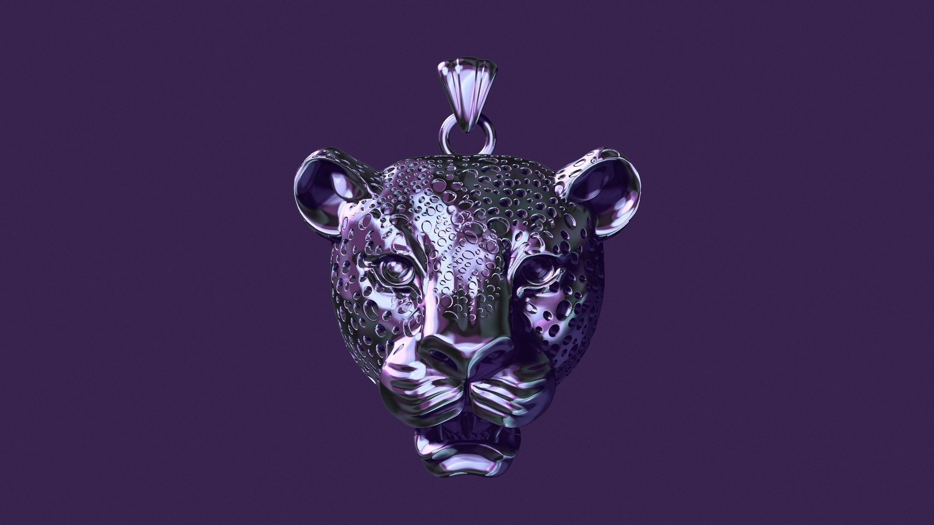 Jaguar pendant for casting 3D print model_1