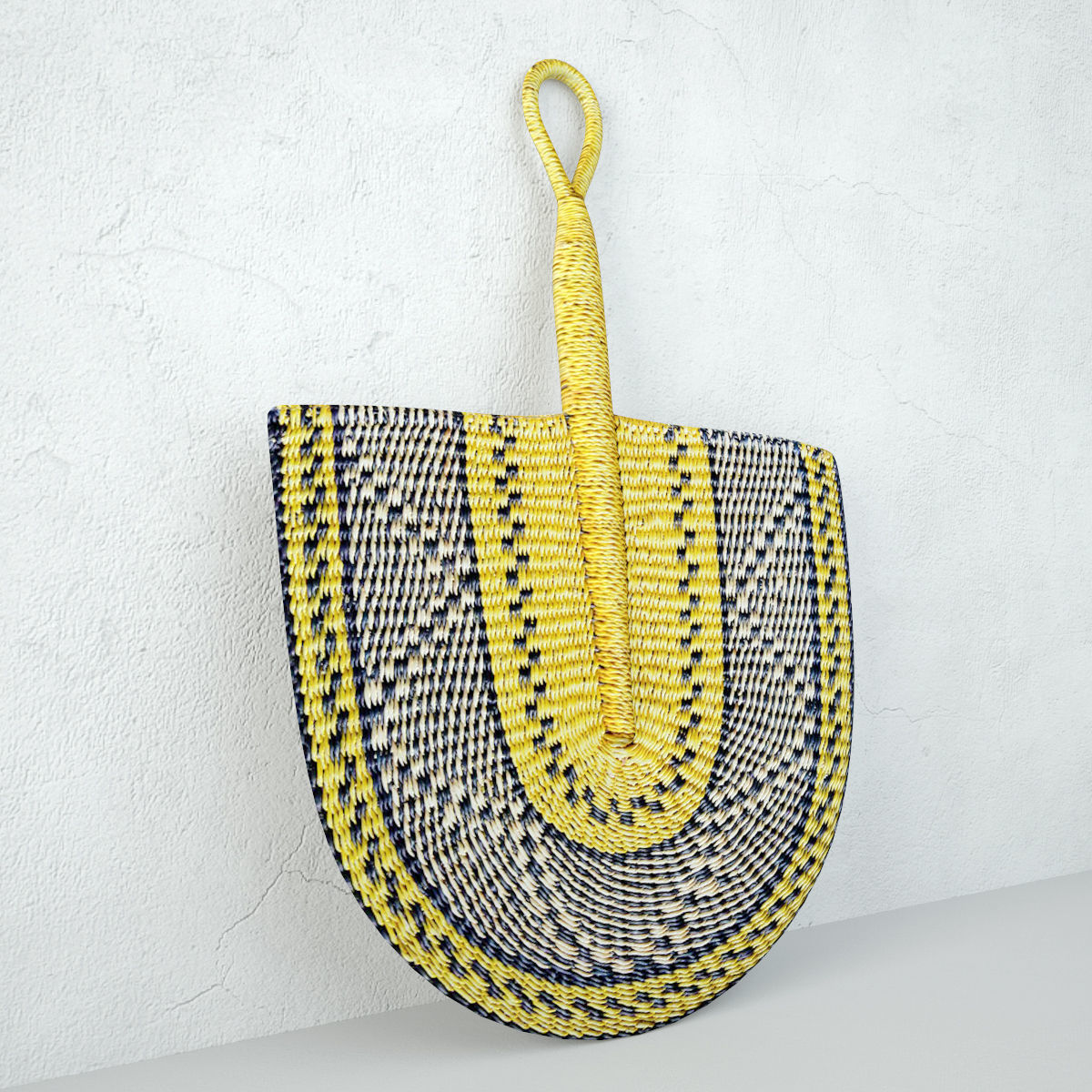 African Handwoven Fan 34 3D model_3
