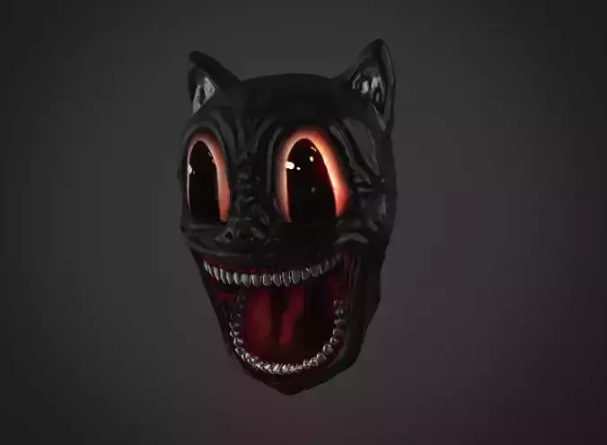 Cartoon cat keychain charm v2  3D print model