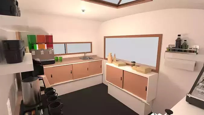 Mobile Food Cart 3D model 5