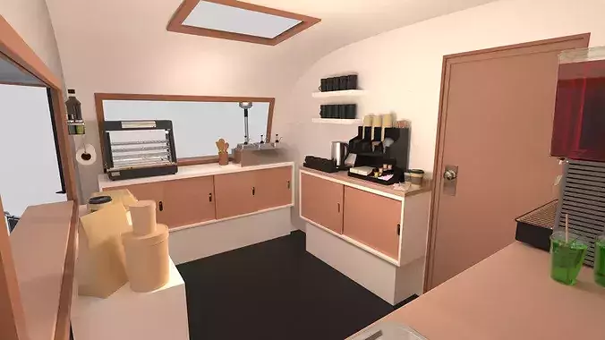 Mobile Food Cart 3D model 7