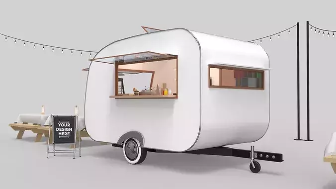 Mobile Food Cart 3D model 2