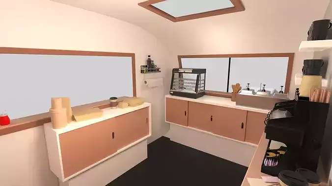 Mobile Food Cart 3D model 6