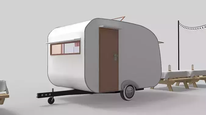 Mobile Food Cart 3D model 3