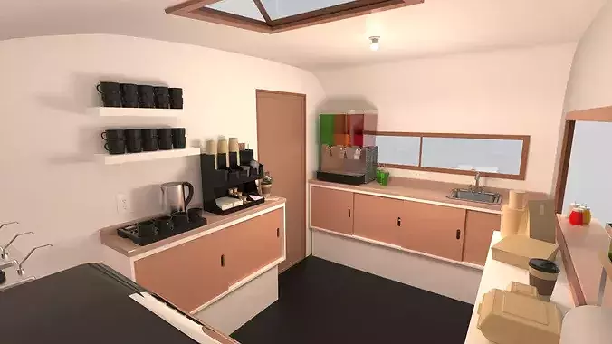 Mobile Food Cart 3D model 4