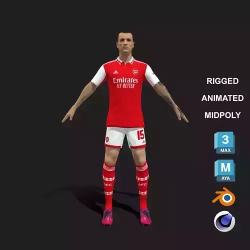 3D Rigged Jakub Kiwior EPL 2023 3D model