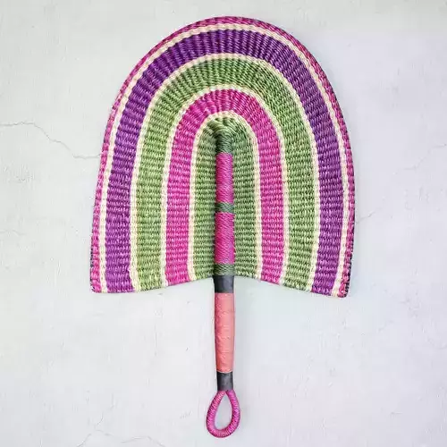 African Handwoven Fan 40