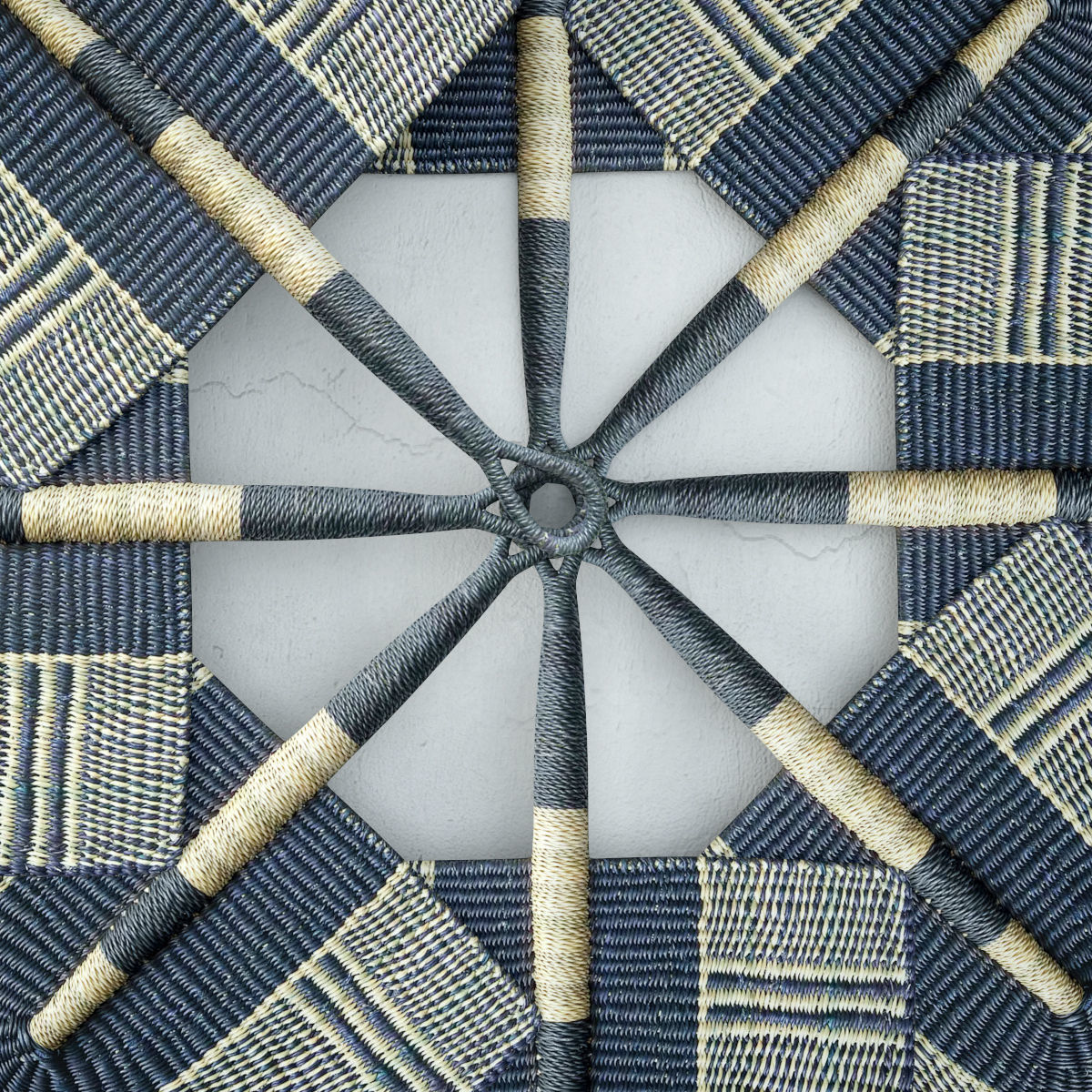 African Handwoven Fan 41 3D model_5