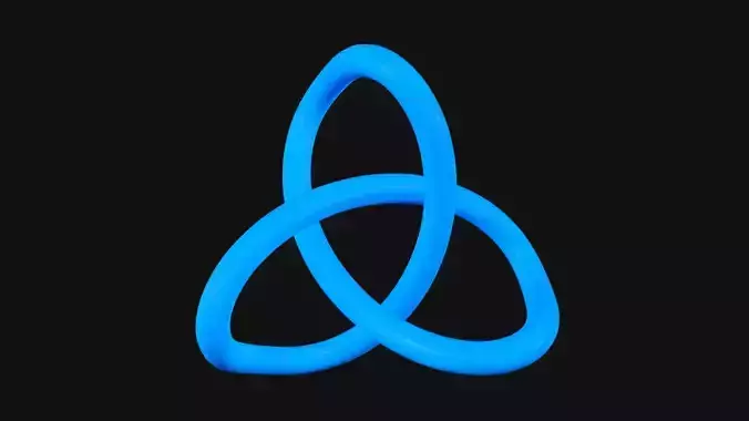 Trefoil Knot B Low-poly 3D model