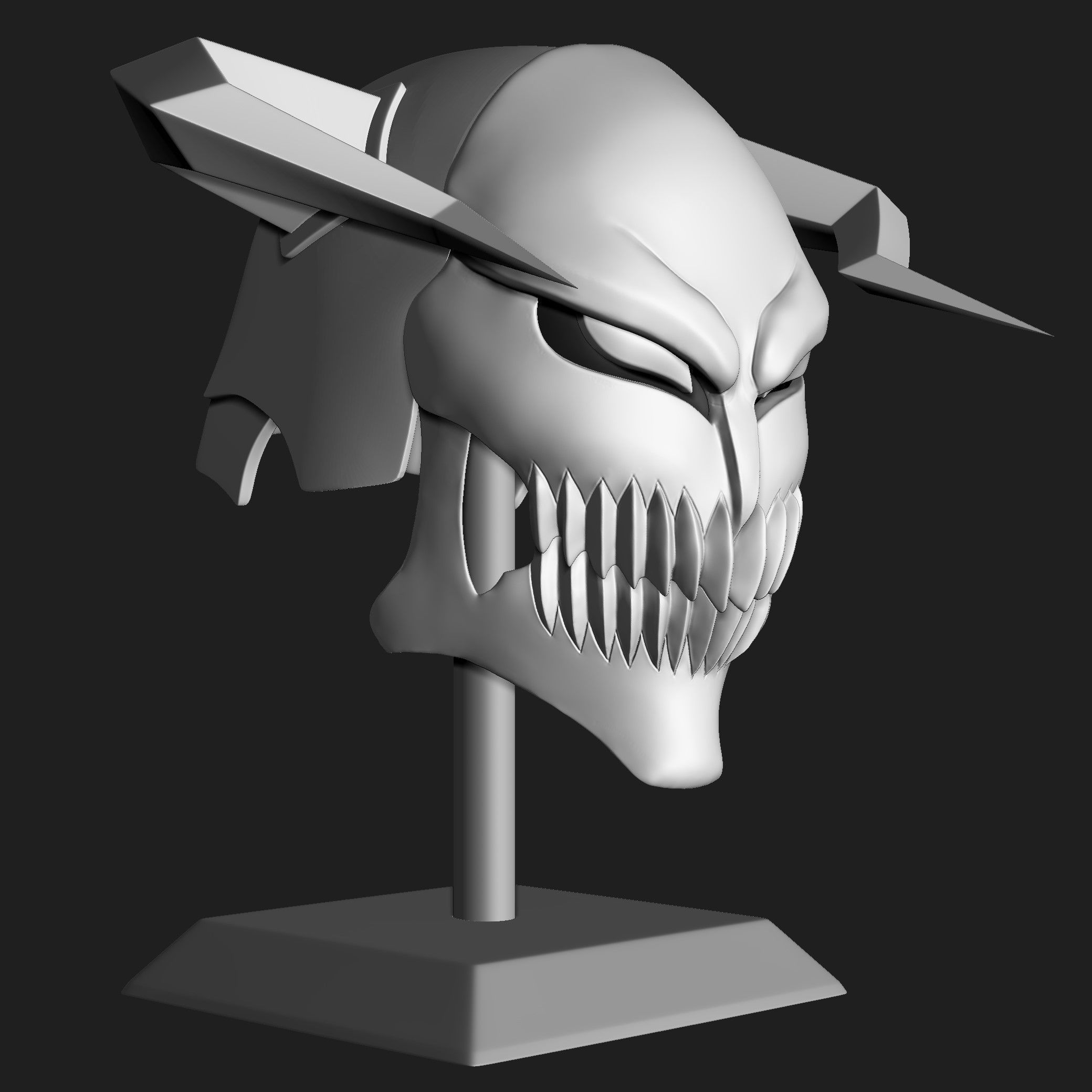 Hollow WHITE Mask -- Bleach 3D print model_8