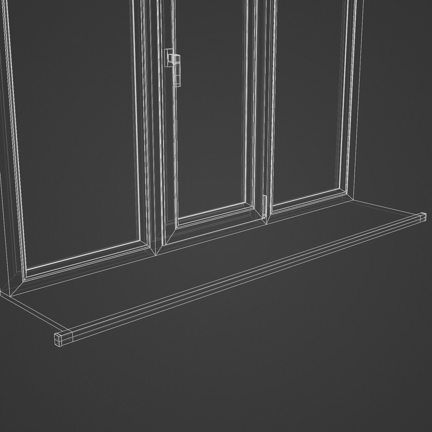 Plastic Window Low-poly 3D model_6