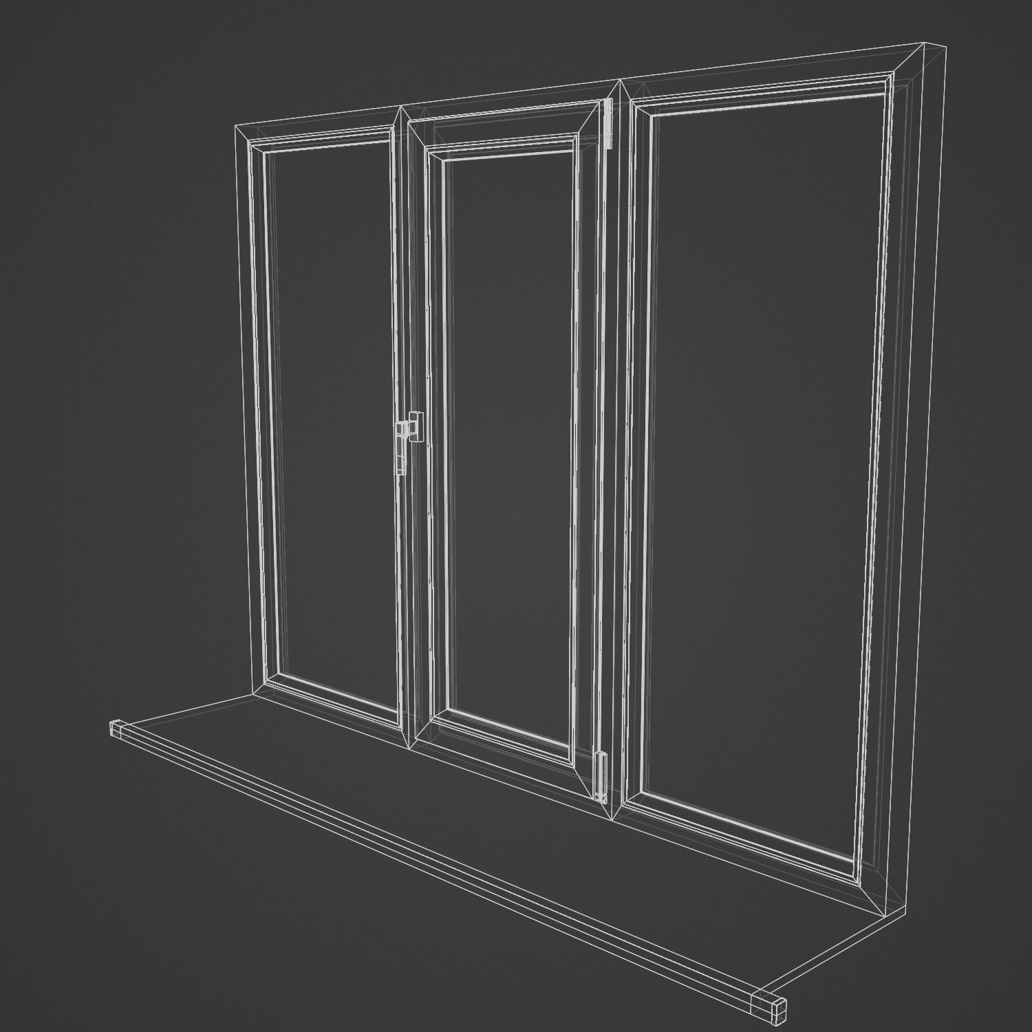 Plastic Window Low-poly 3D model_5