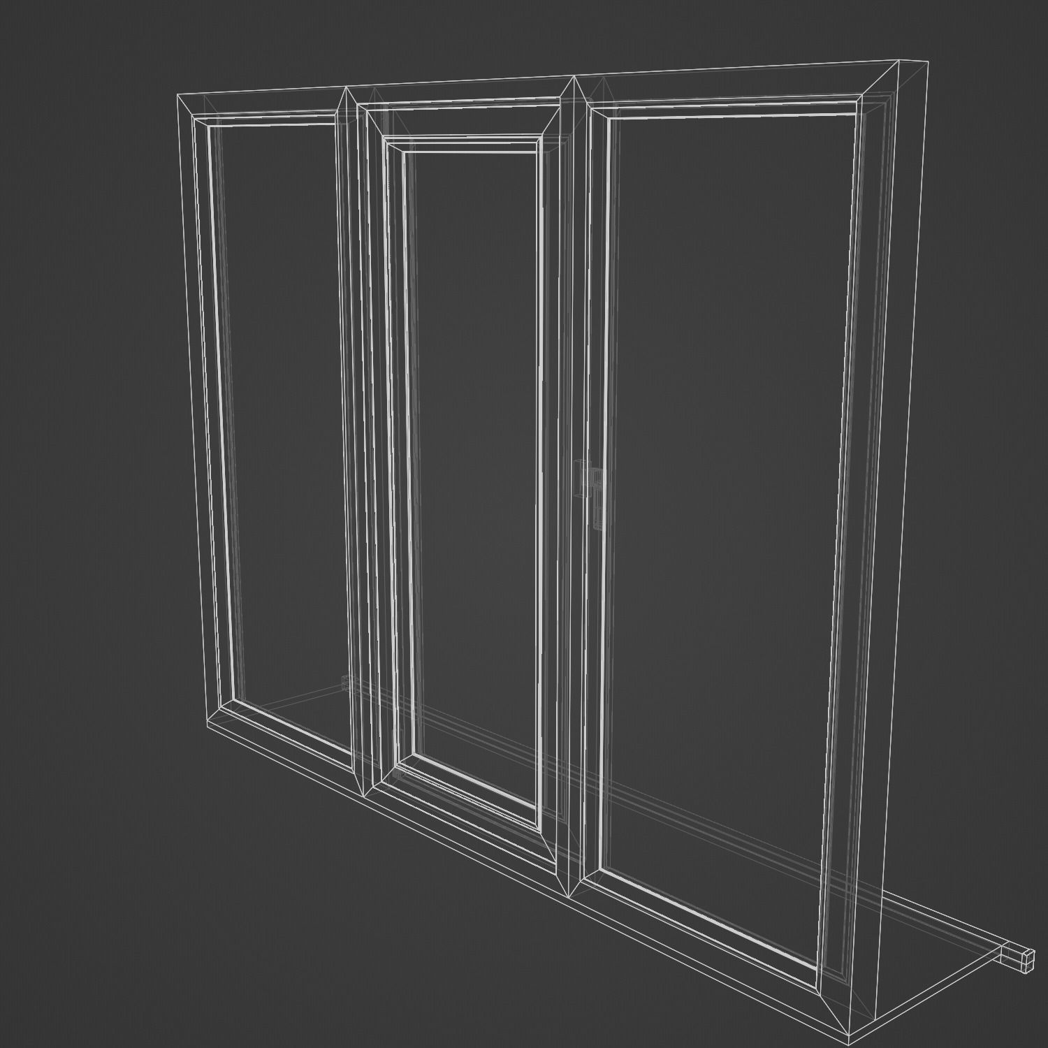 Plastic Window Low-poly 3D model_4