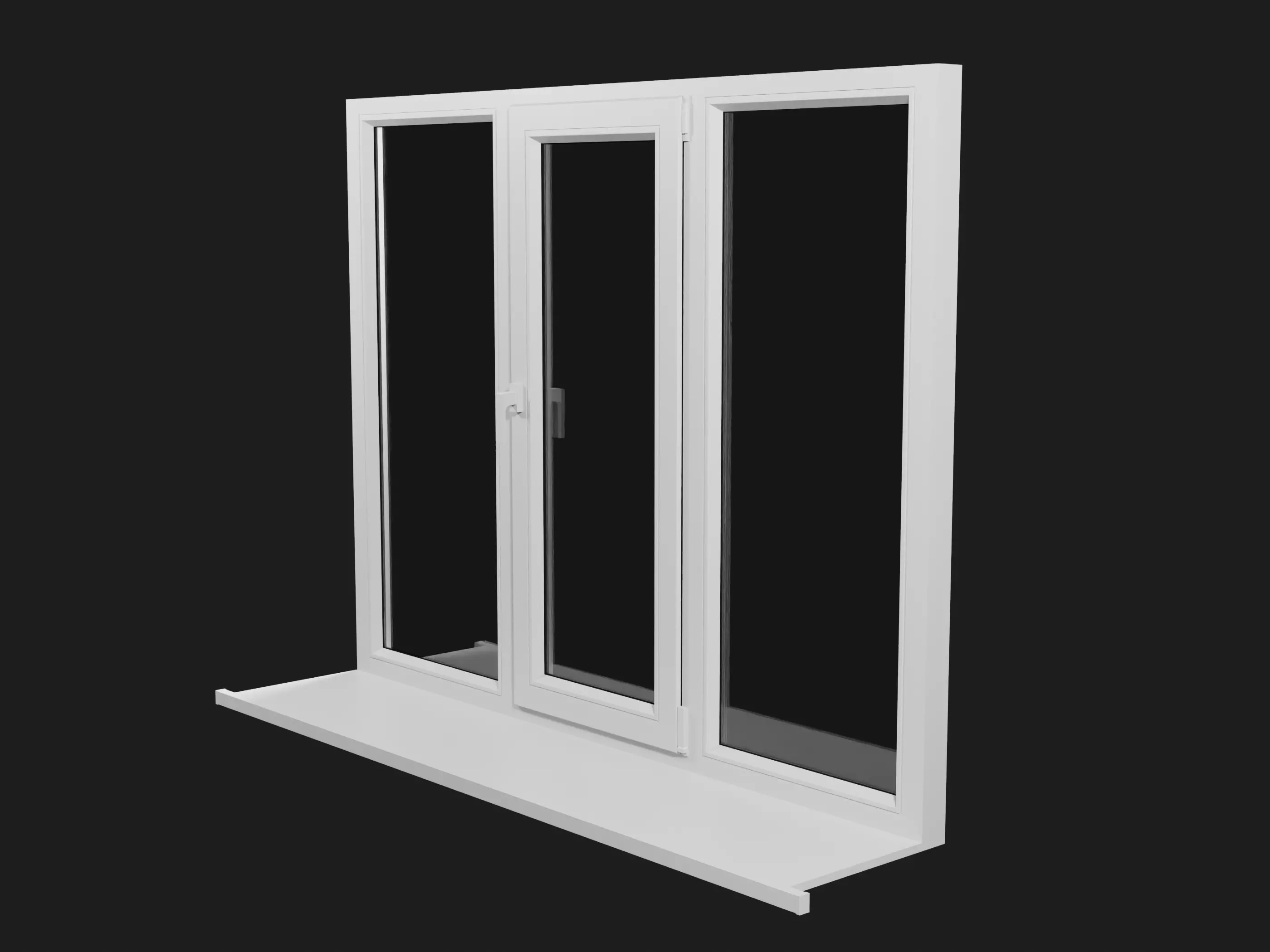 Plastic Window Low-poly 3D model_0