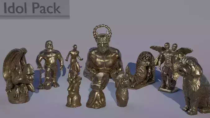 Idols Low-poly 3D model