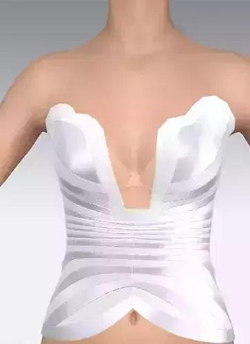 Corset heart neckline silt  satin detail fabric look