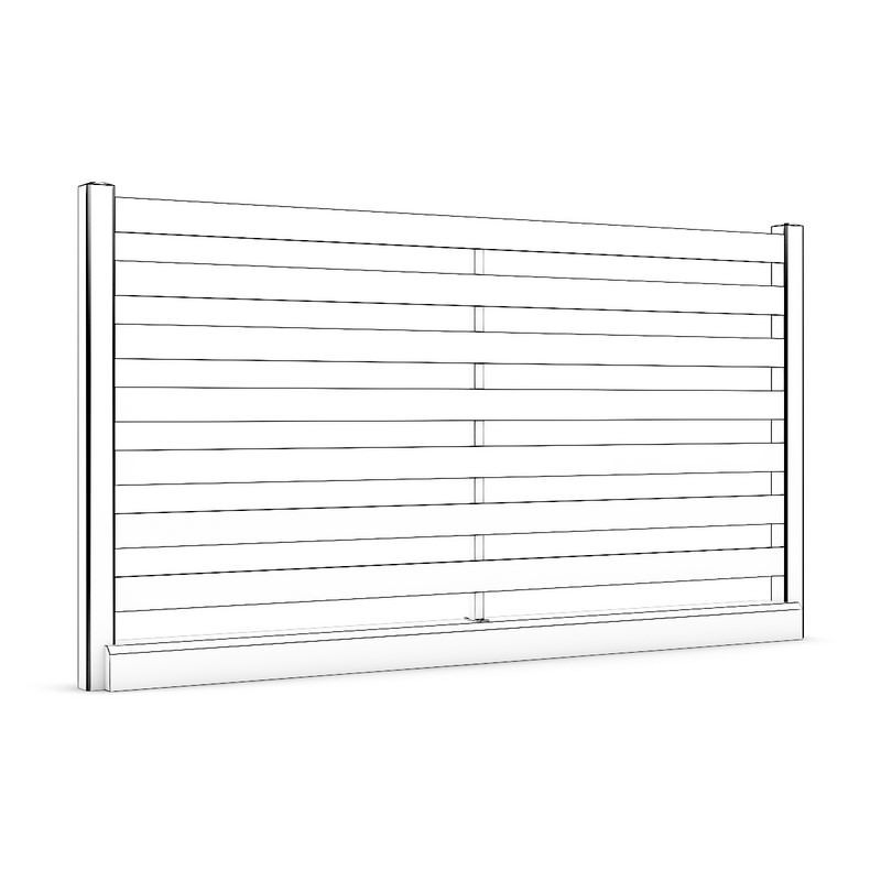 Wooden Fence 3D model_2