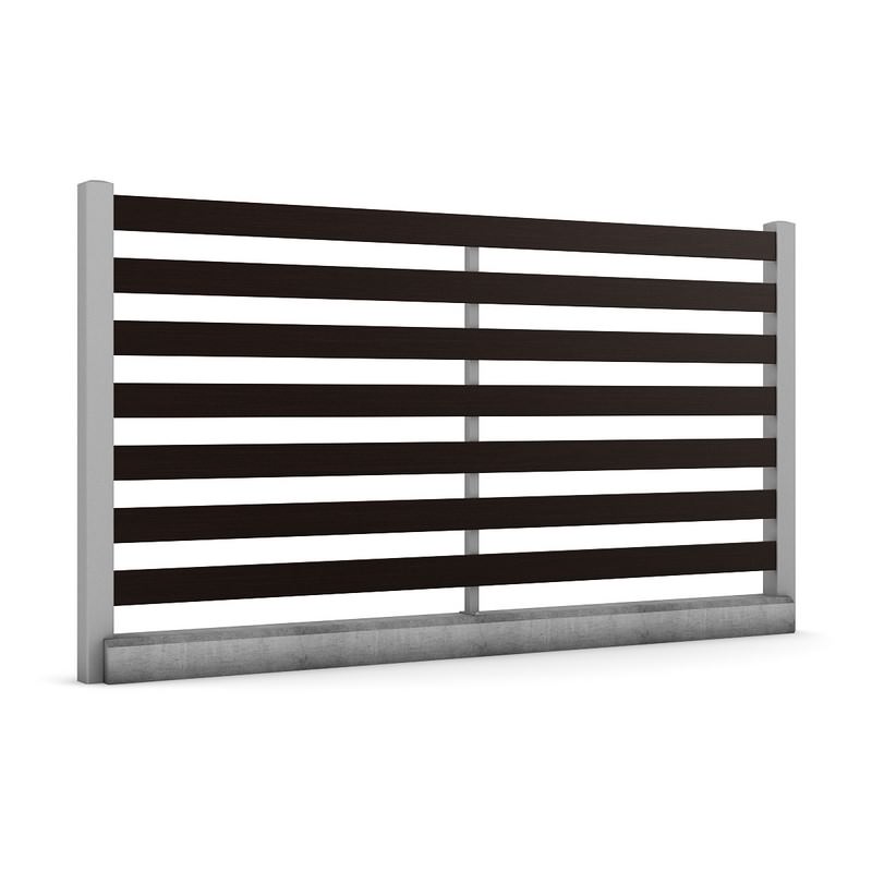 Wooden Fence 3D model_1