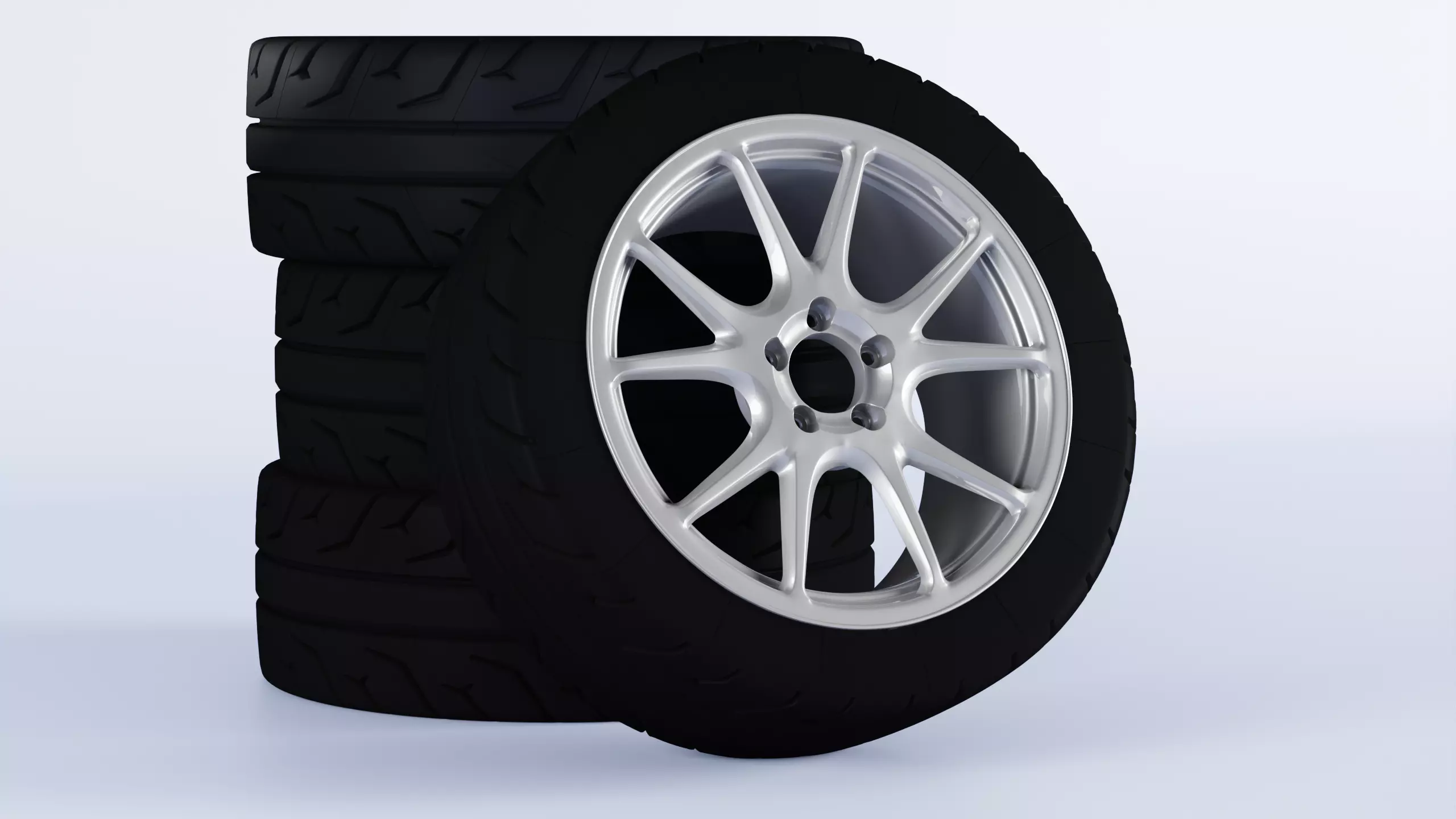Konig Freeform Replica Car Rims With Tire 3D Model 3D model