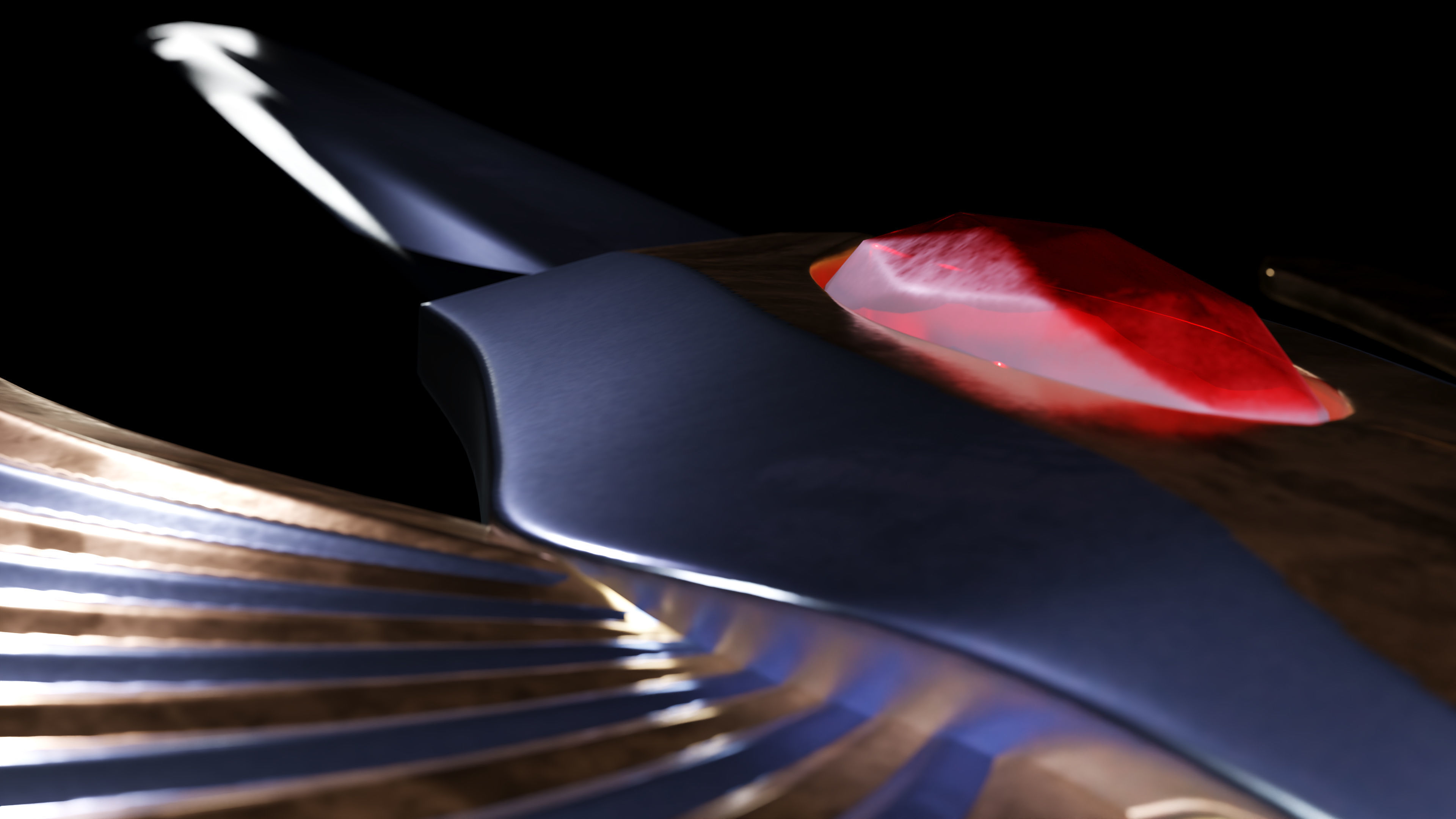 Elven fantasy sword gold and silver gameready Low-poly 3D model_3