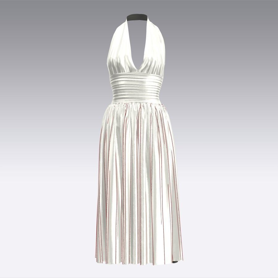 Marilyn Monroe inspired Dress 3D model_5