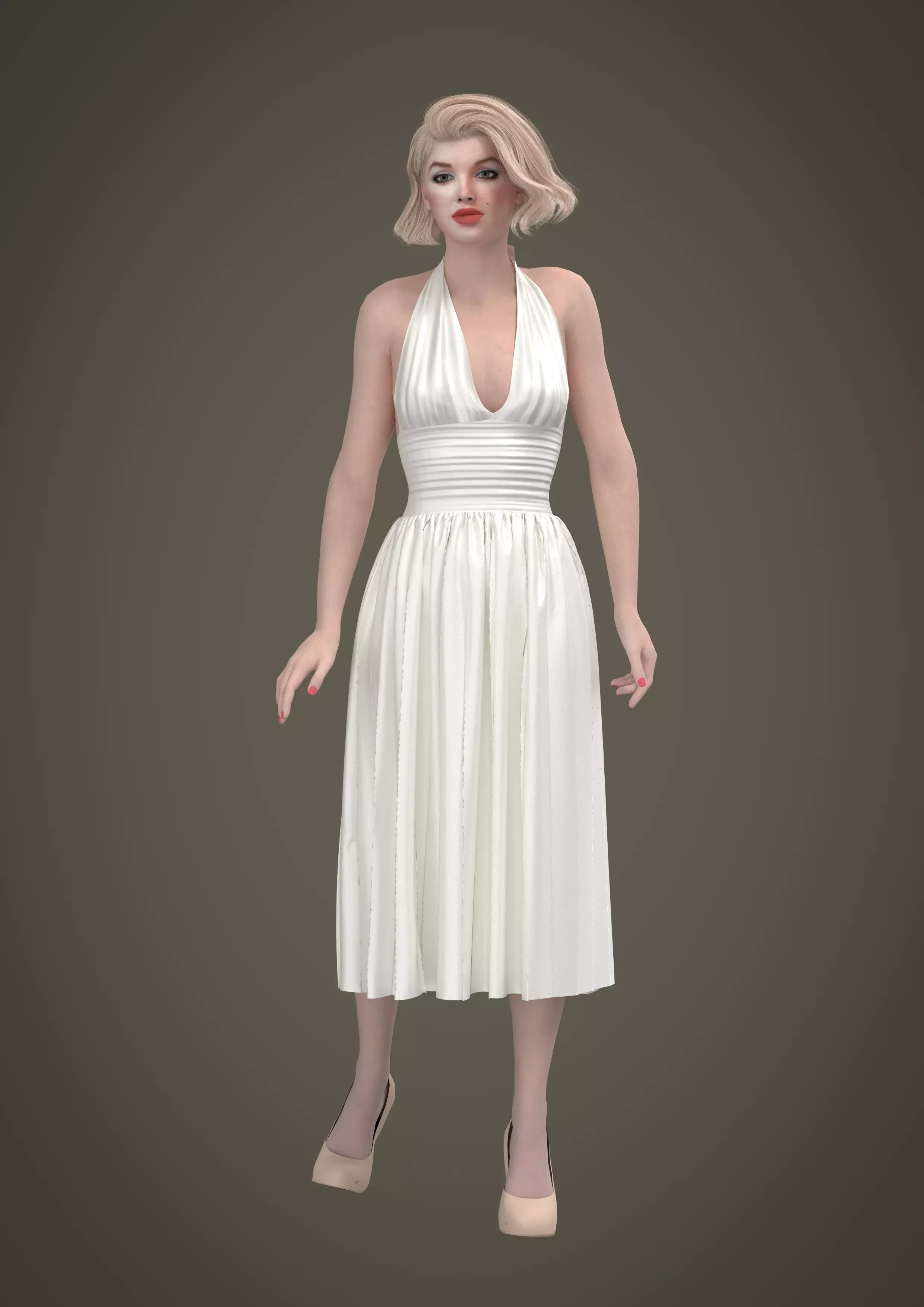 Marilyn Monroe inspired Dress 3D model_0
