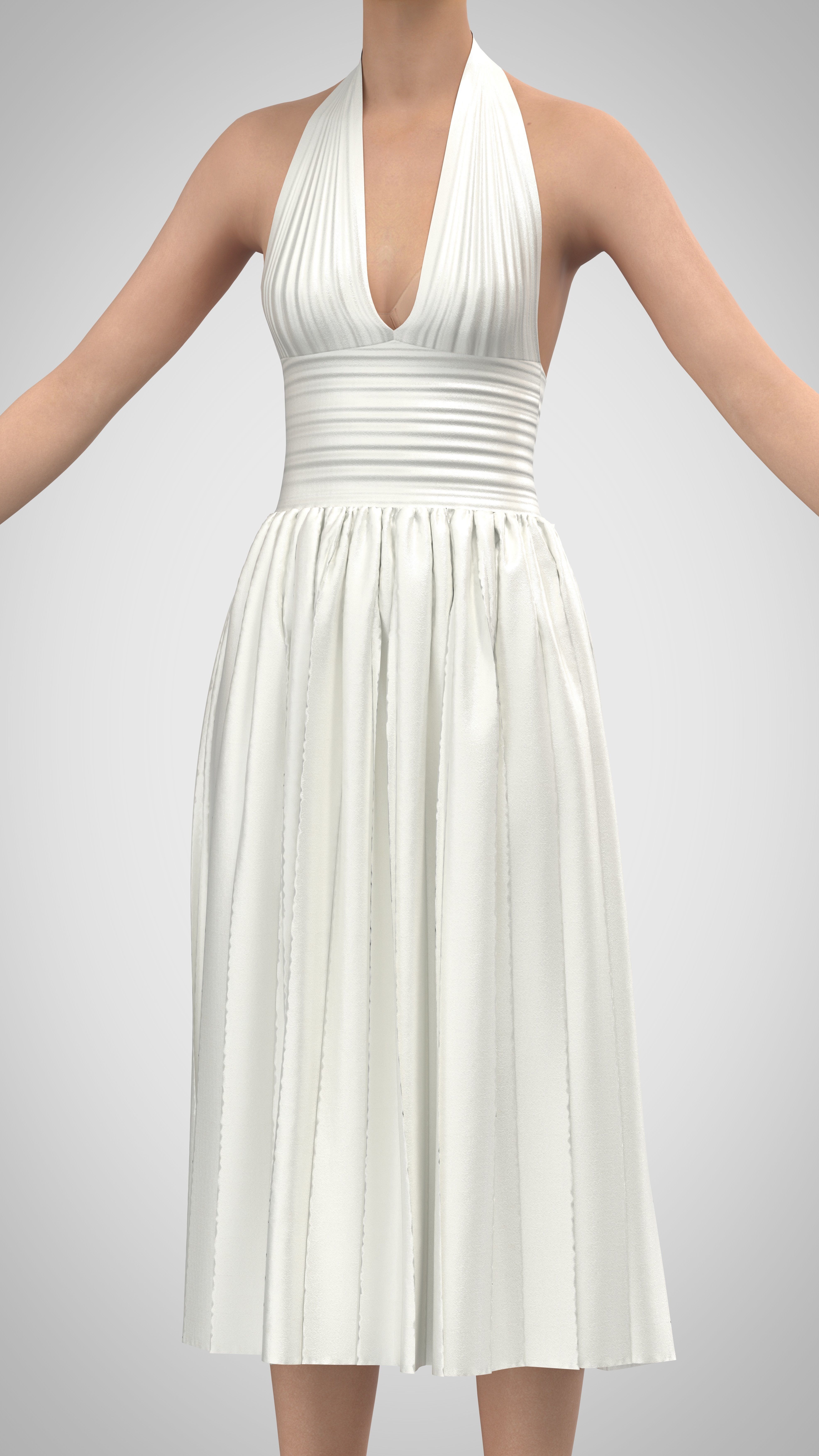 Marilyn Monroe inspired Dress 3D model_3