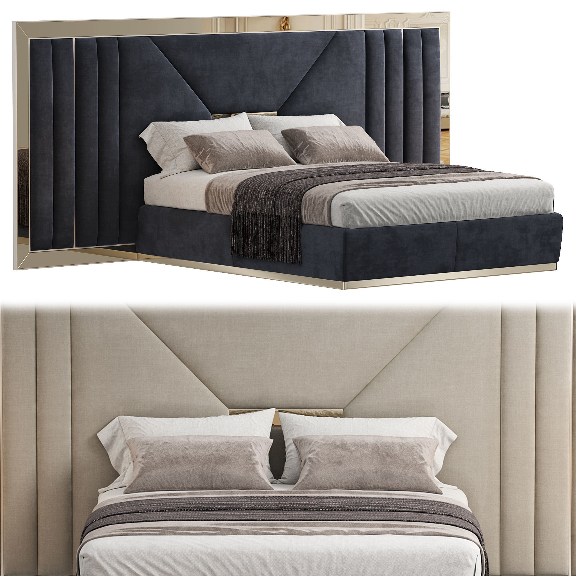 Loki Modern Bed 3D model_1