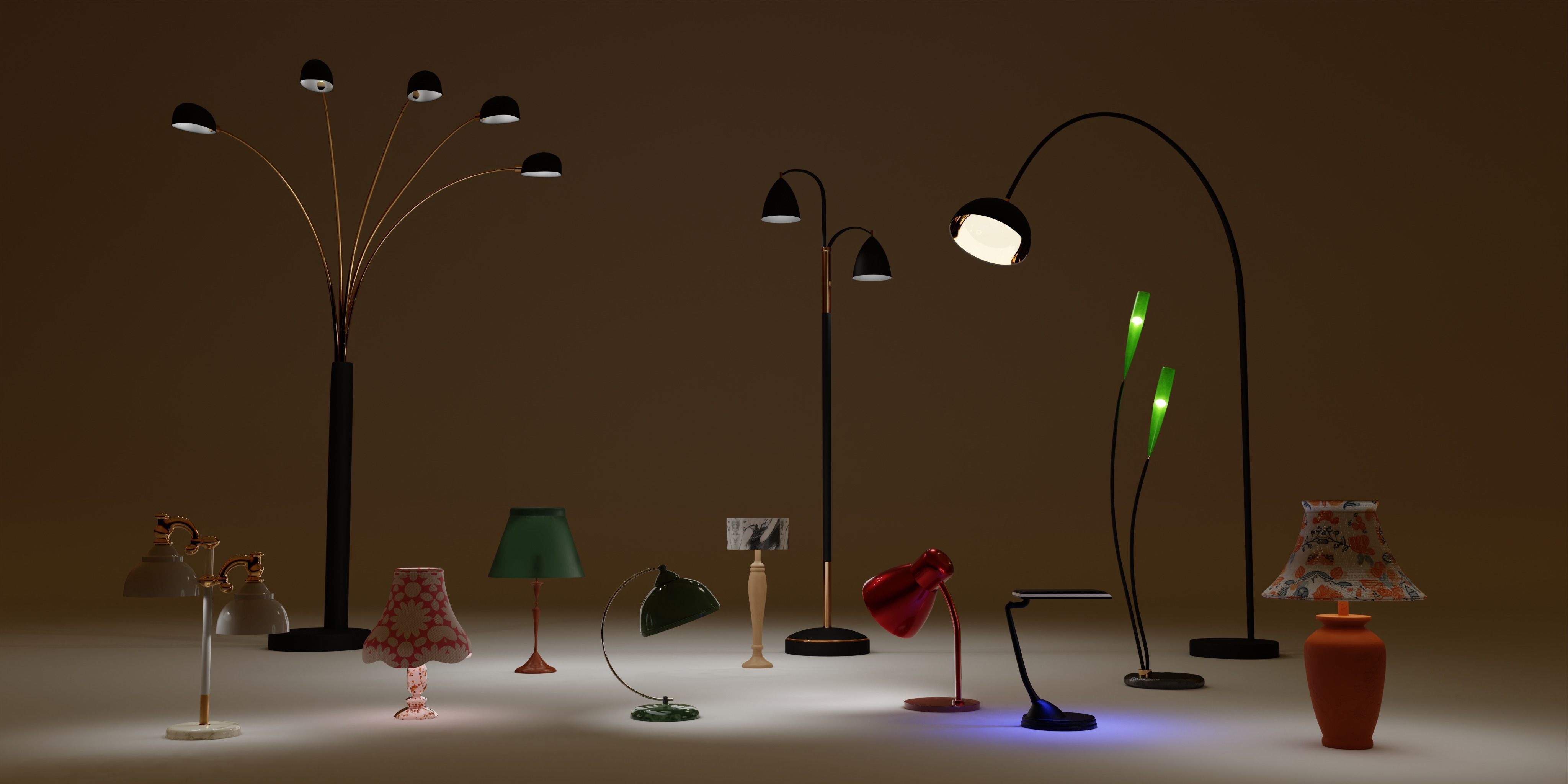 Interior Lamps - high poly Free 3D model_1