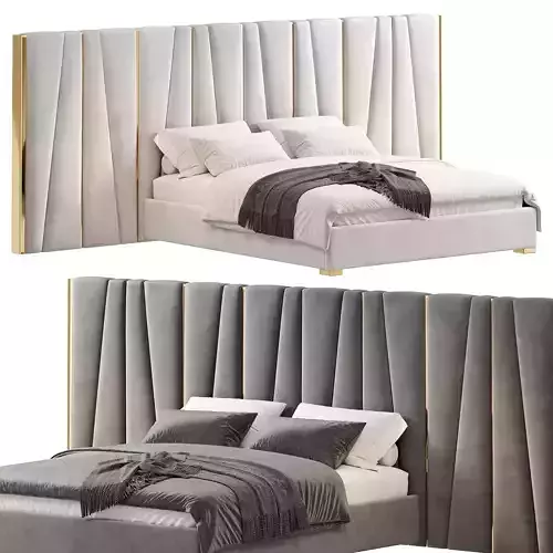 Modrest Nixa Modern White Bonded Gold Bed