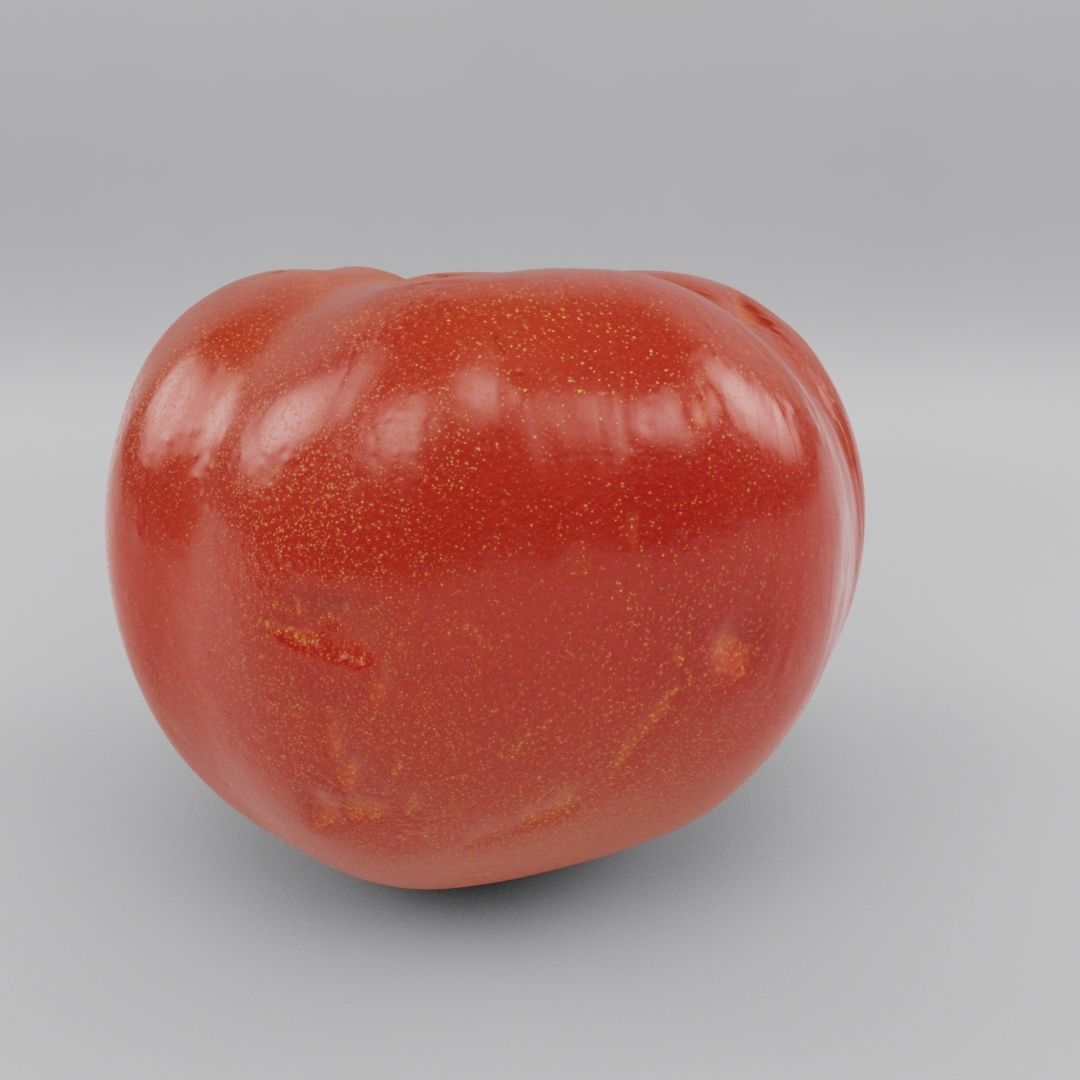 natural tomato with little scars and damage - photoscan Low-poly 3D model_3